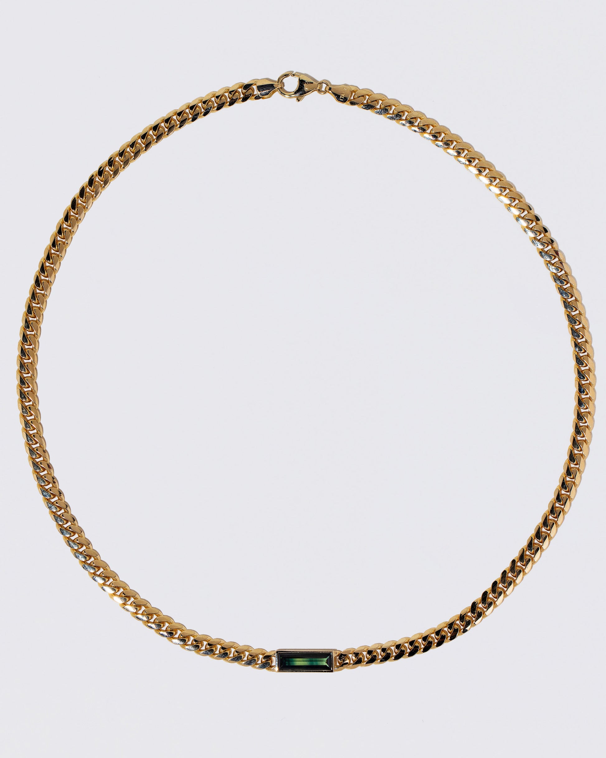 Identity Chain Bicolor Sapphire Necklace 001 on light color background.