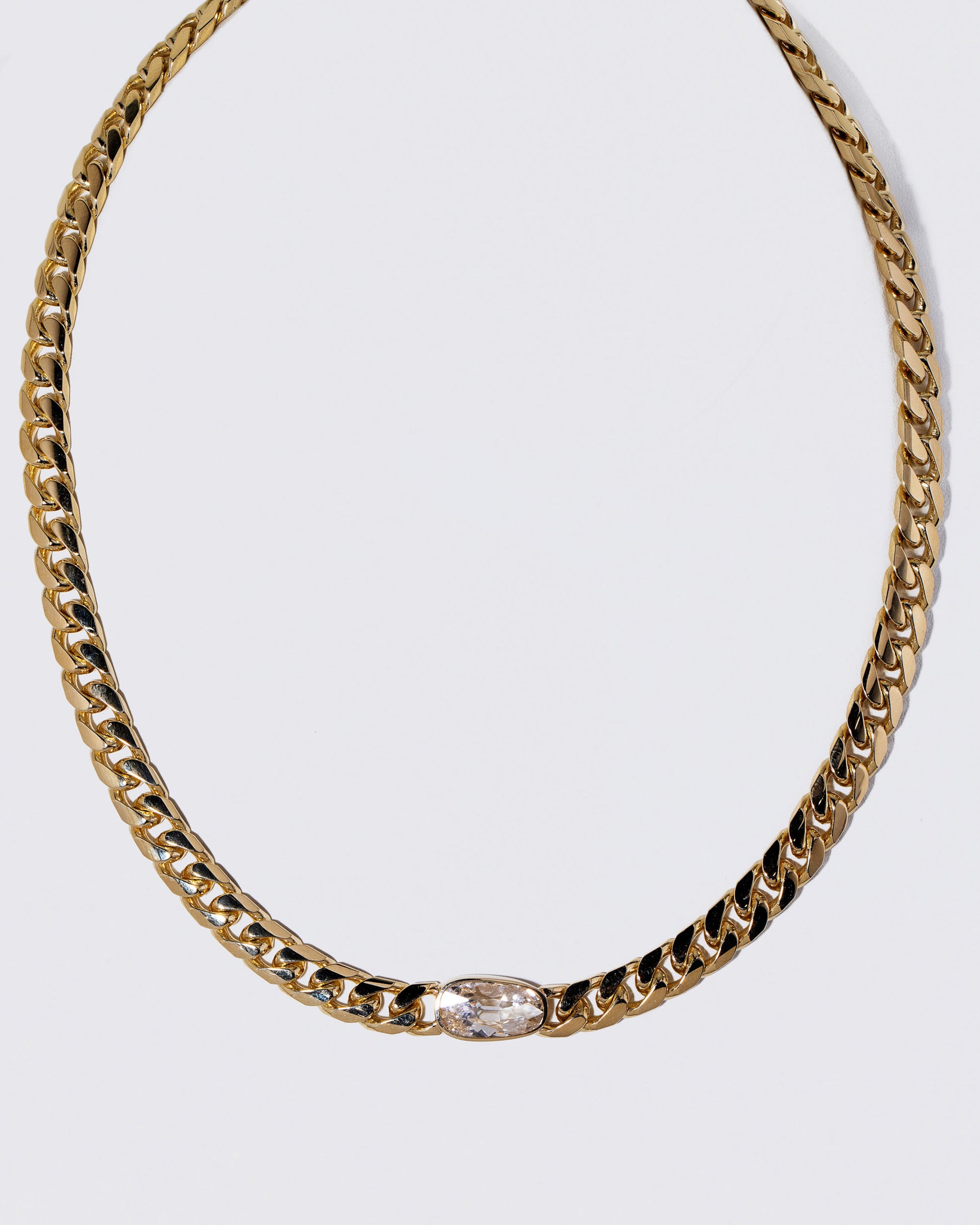 Identity Chain Diamond Necklace 001 on light color background.