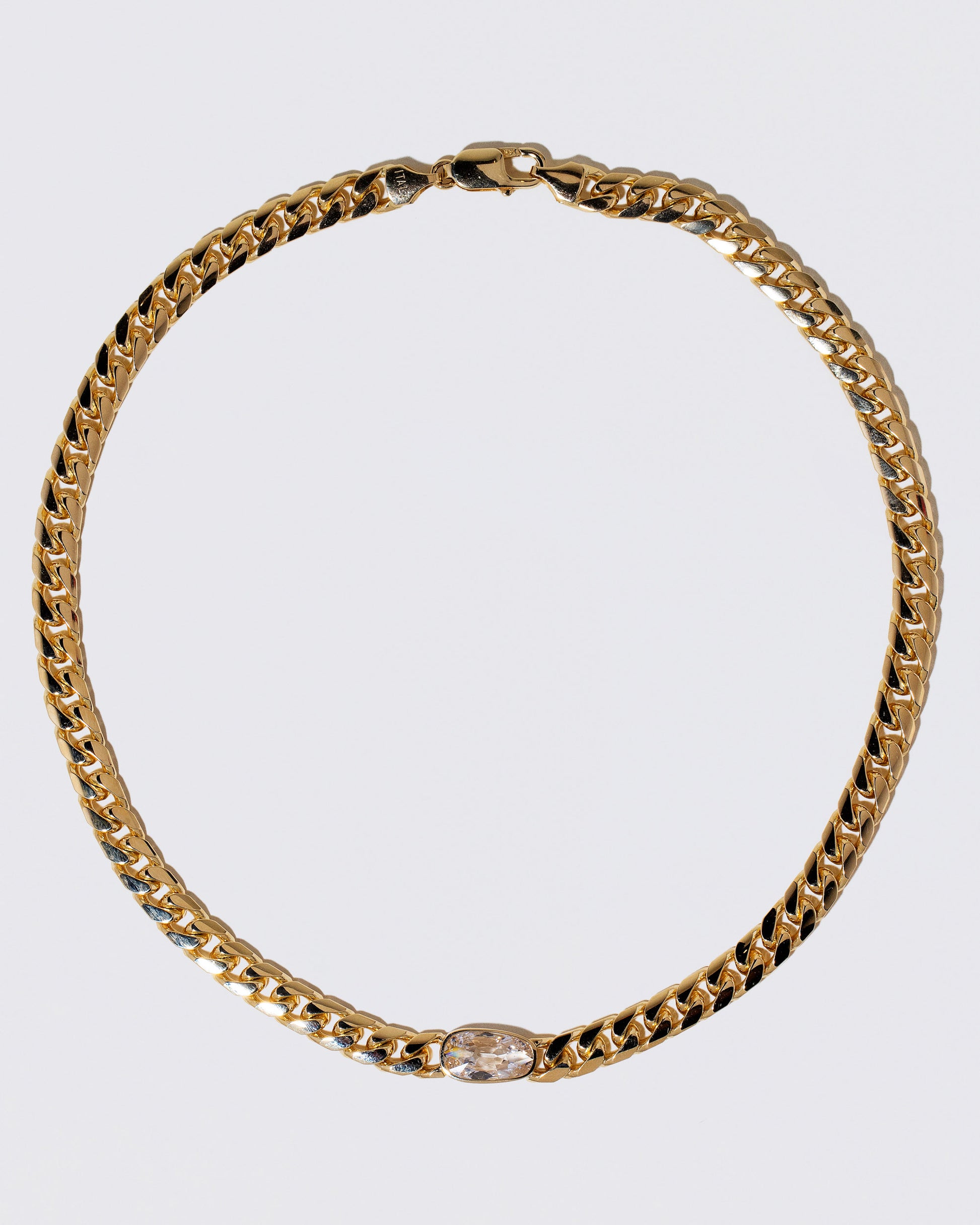 Identity Chain Diamond Necklace 001 on light color background.