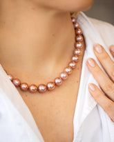 Sugar Pearl Necklace on model.