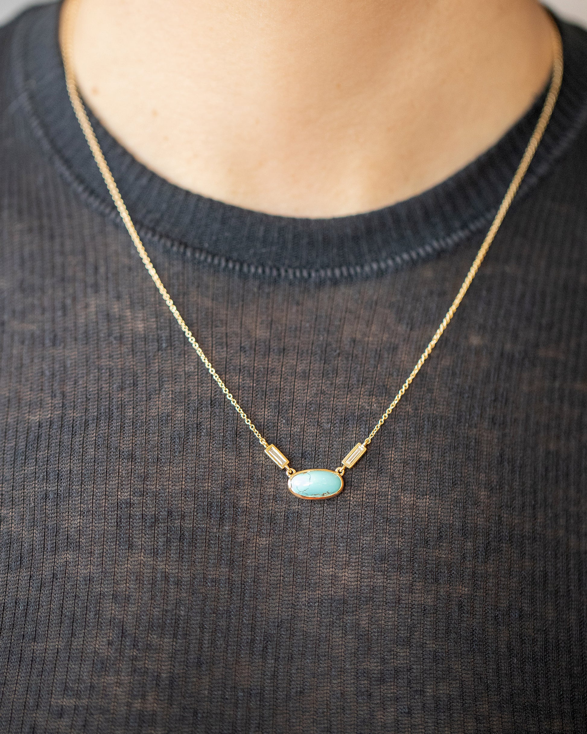 Thar Necklace on model.