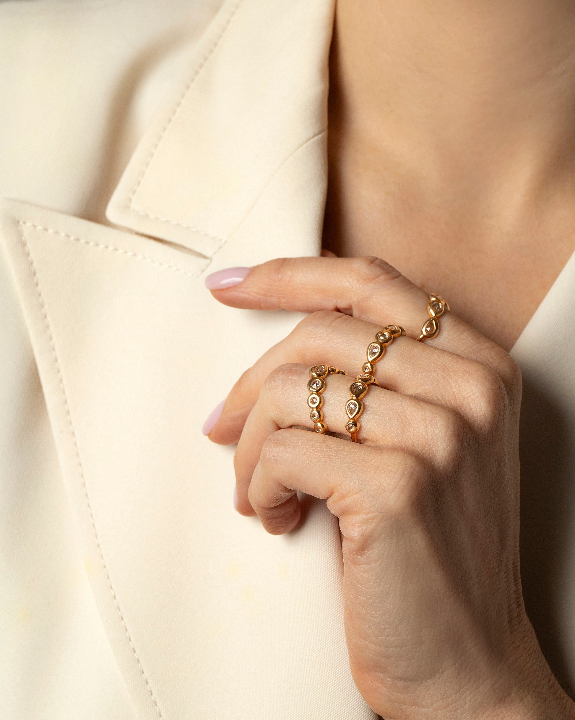 Styled image of model wearing the Snow Flower Band.