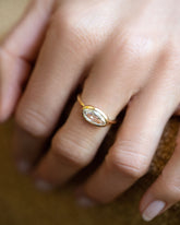 Gusher Diamond Ring 019 on model.