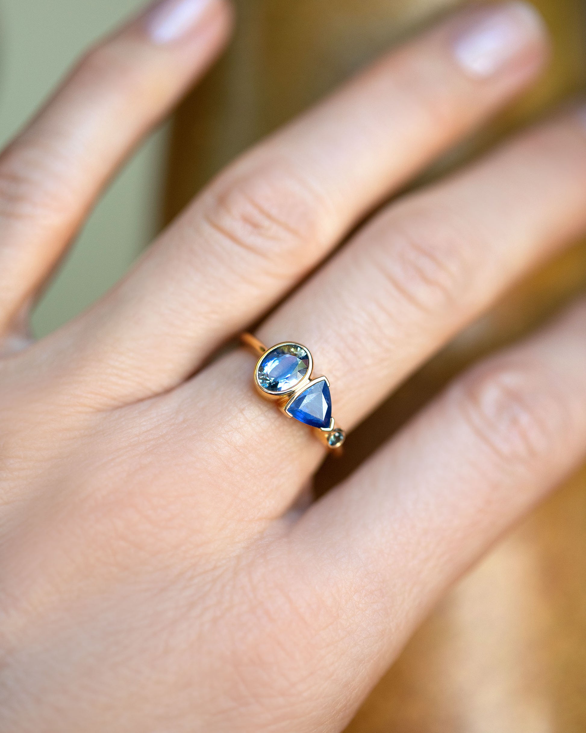 Nemesia Ring on model.