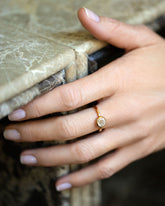 Gusher Diamond Ring 018 on model.