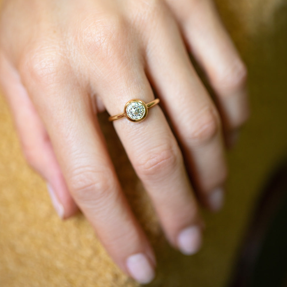 product_details::Diamond Wellspring Ring on model.