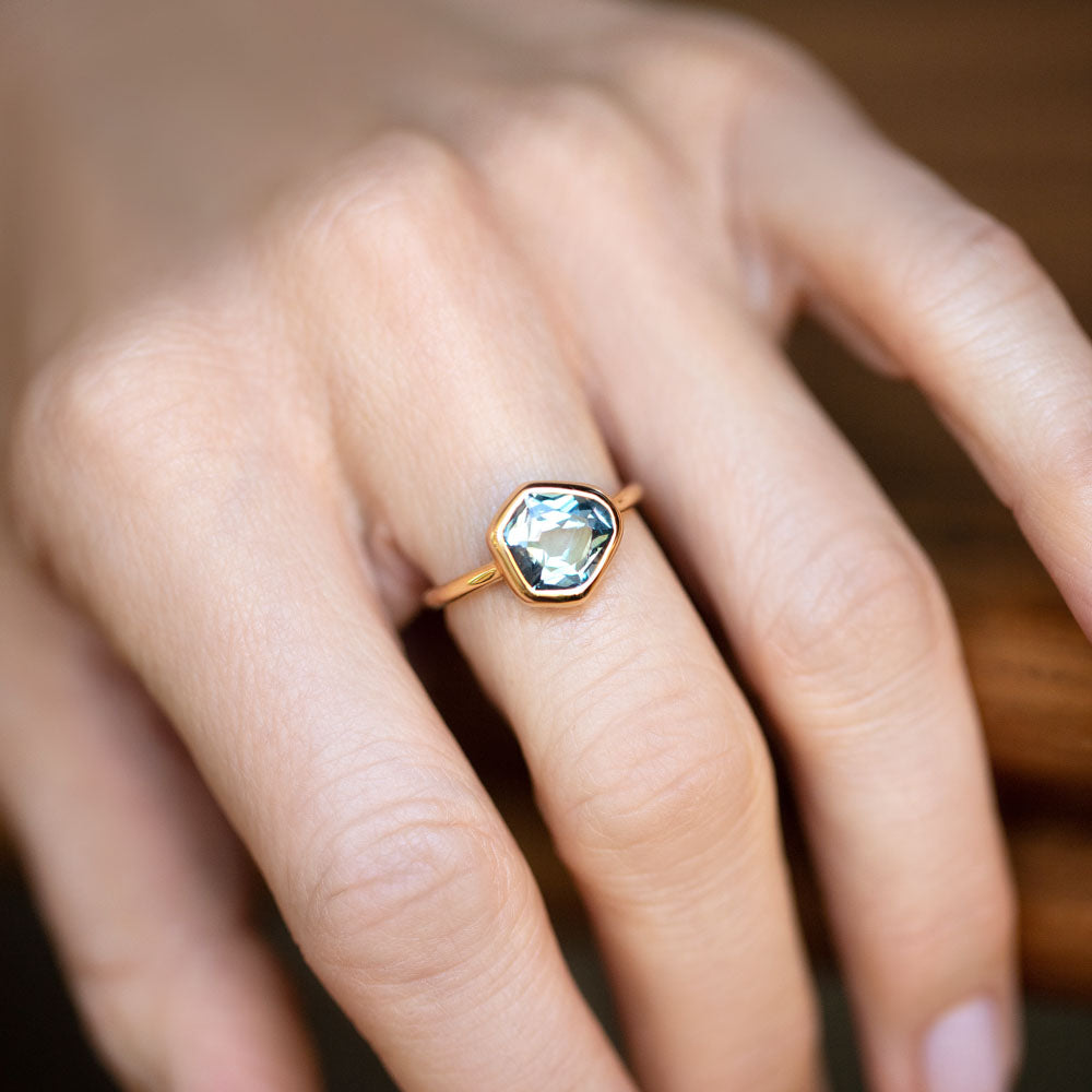 product_details::Geyser Purple Sapphire Ring 003 on model.