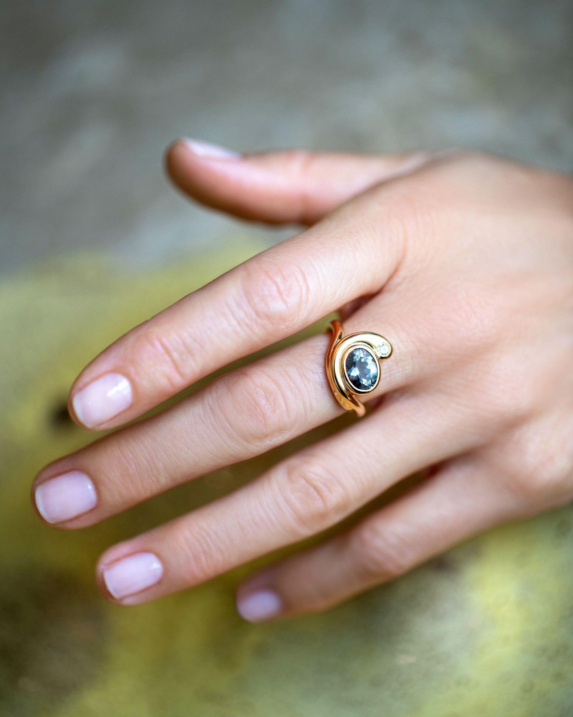 Ambrosina Ring on model.