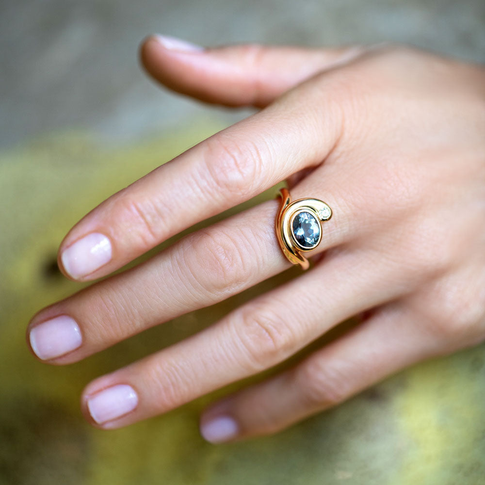 product_details::Ambrosina Ring on model.