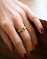 Sapphire Contort Ring on model.