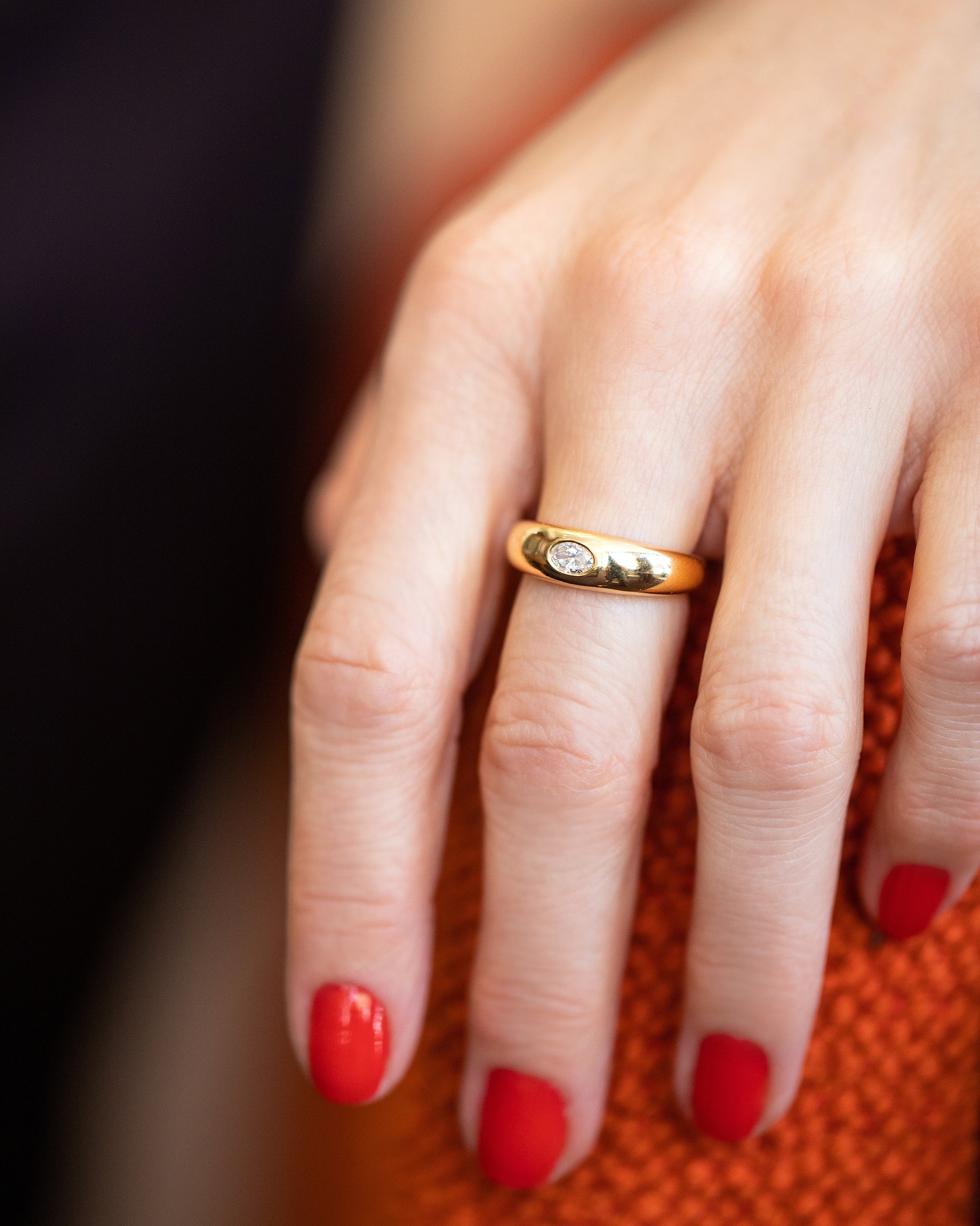 Diamond Venus Ring on model.