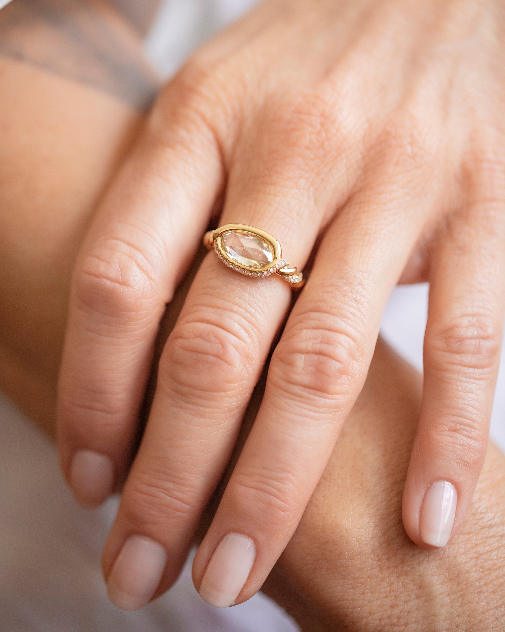 Encircle Ring on model.