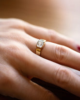 Diamond Fold Ring on model.