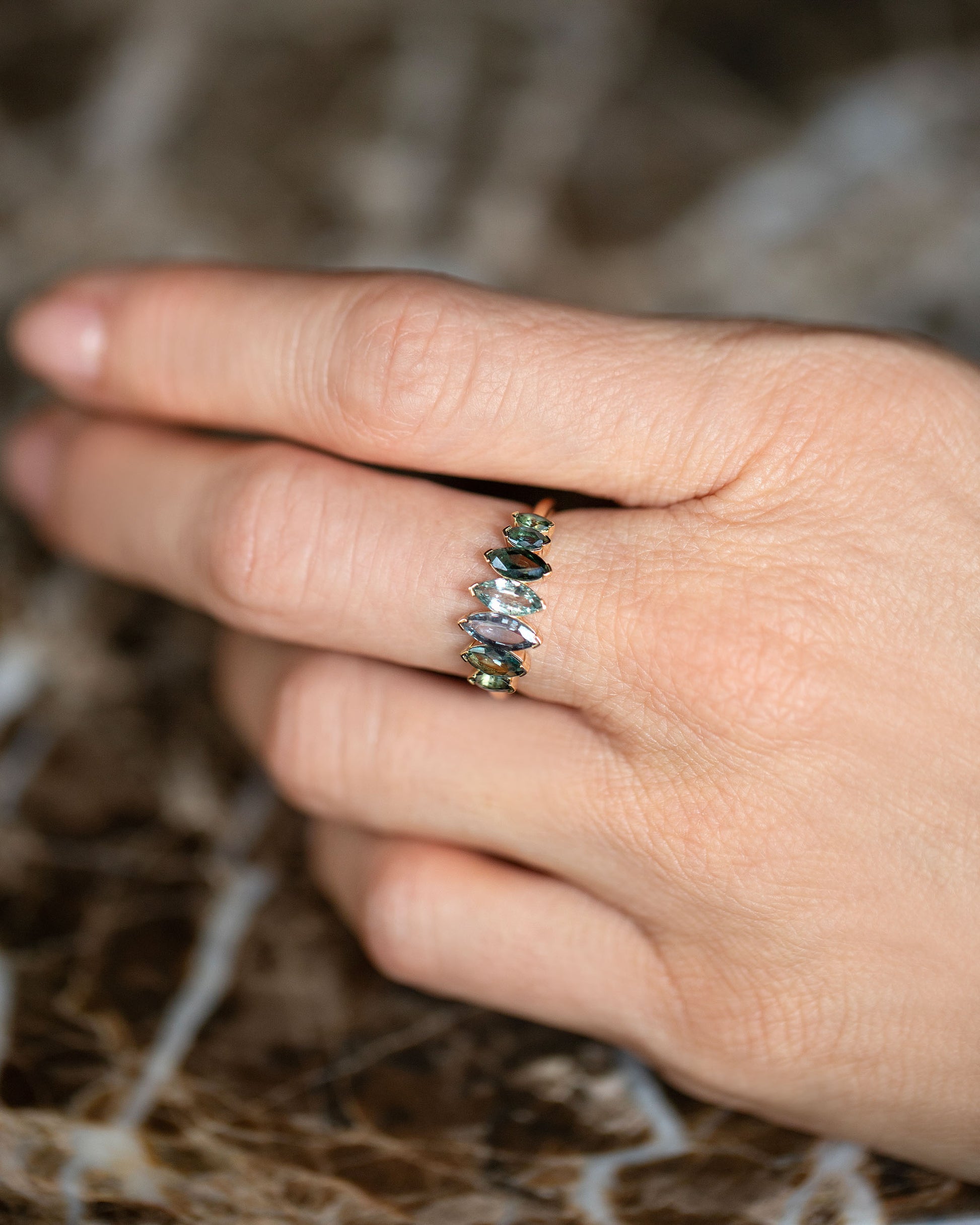 Fritillaria Ring on model.