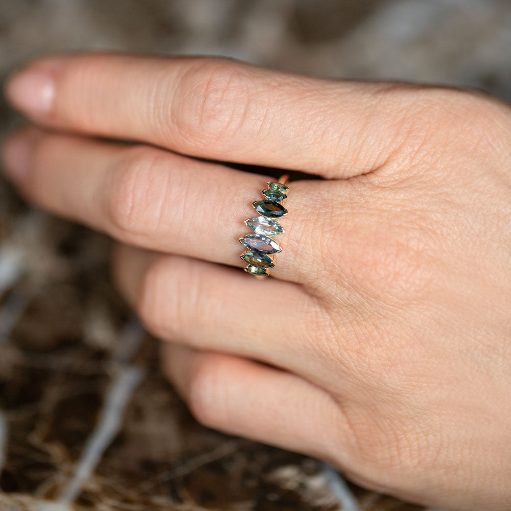 product_details::Fritillaria Ring on model.