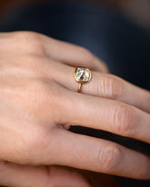 Gusher Diamond Ring 006 on model.