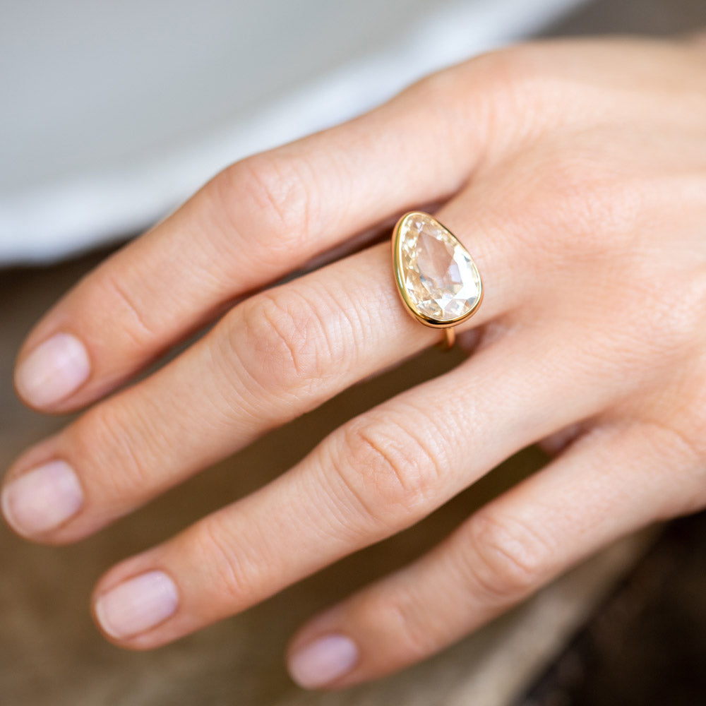 product_details::Gusher Diamond Ring 009 on model.