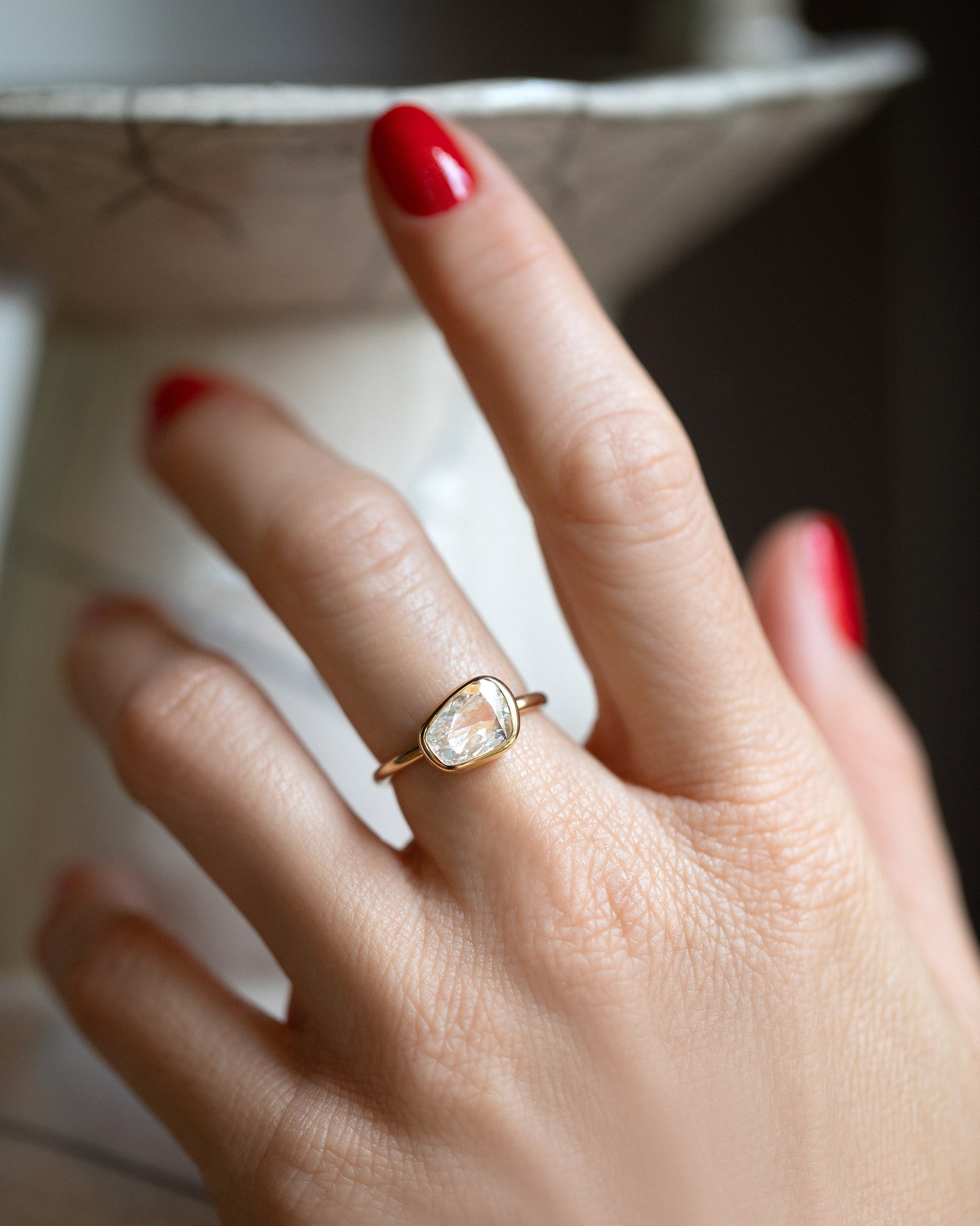 Gusher Diamond Ring 016 on model.