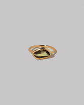 Gusher Green/Yellow Sapphire Ring 034 on light color background.