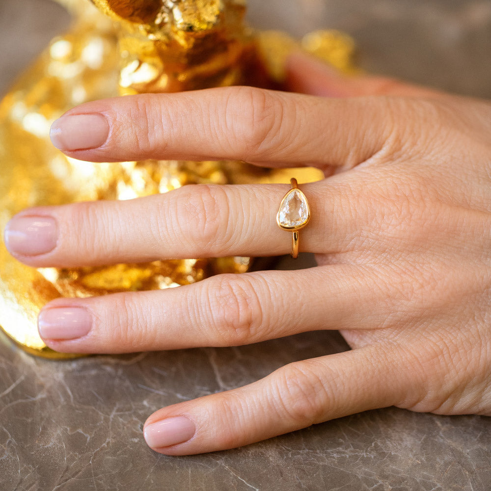 product_details::Gusher Diamond Ring 042 on model.