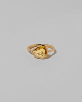 Gusher Yellow Sapphire Ring 035 on light color background.