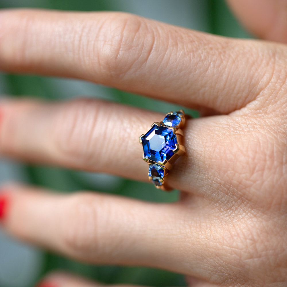 product_details::Hyacinthella Ring on model.