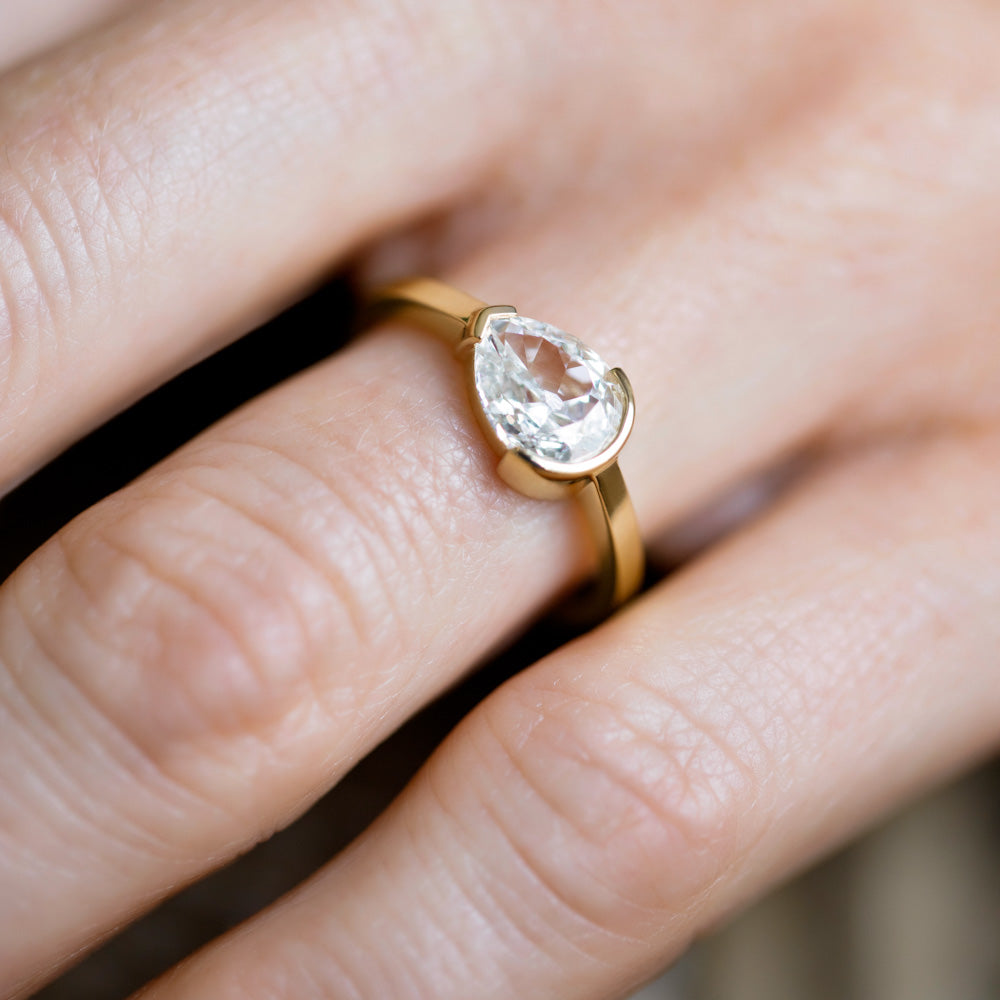 product_details::Moonflower Ring on model.