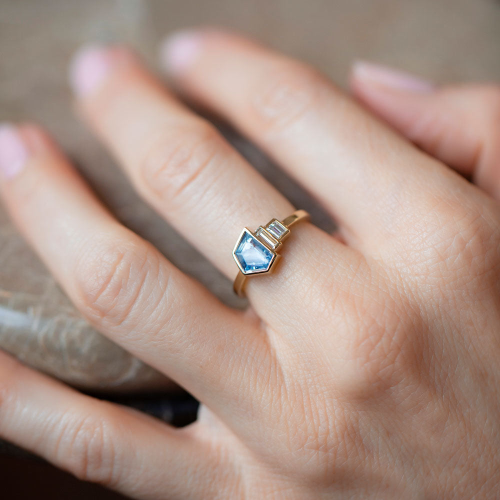 product_details::Sun Shower Ring on model.