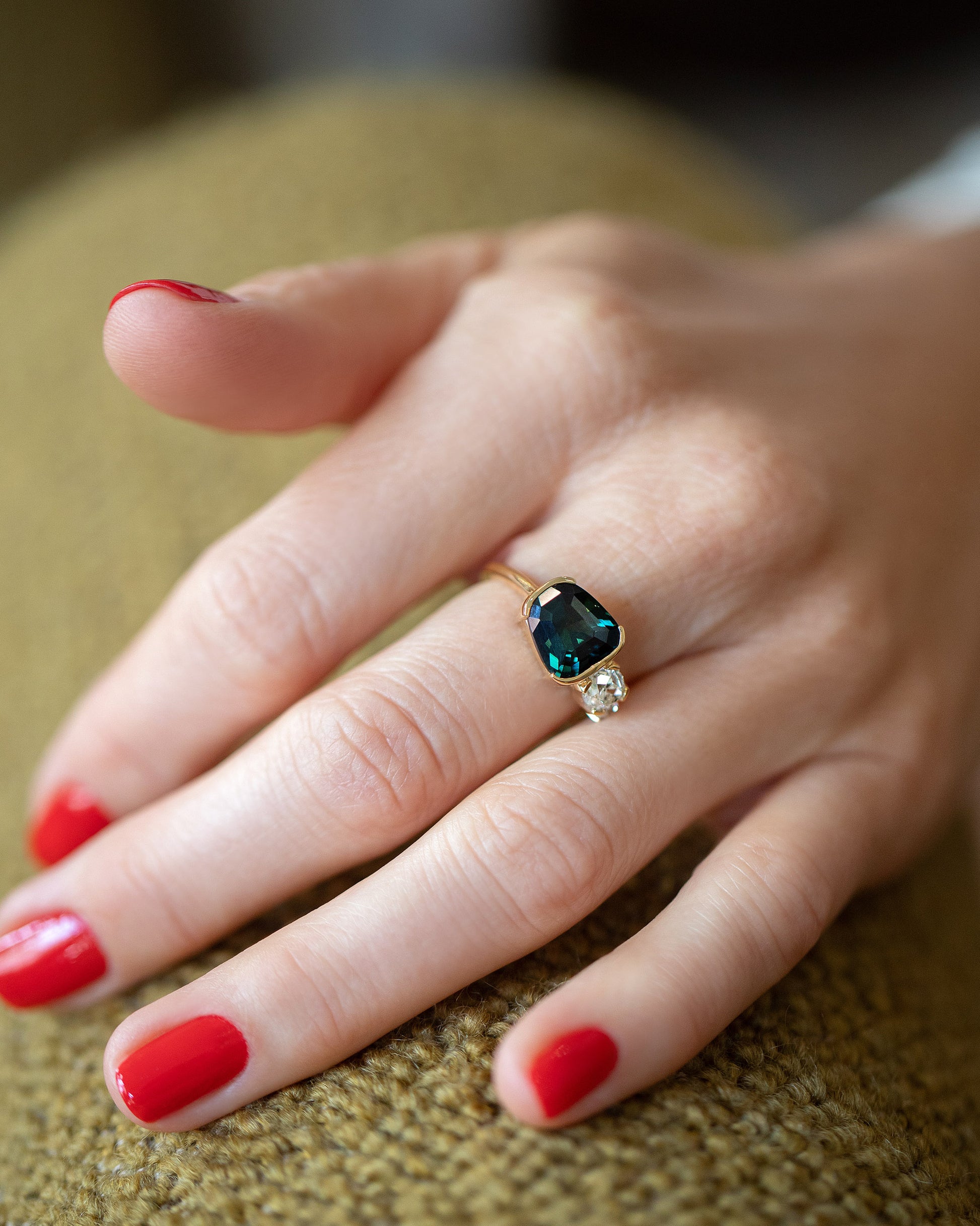 Viburnum Ring on model.