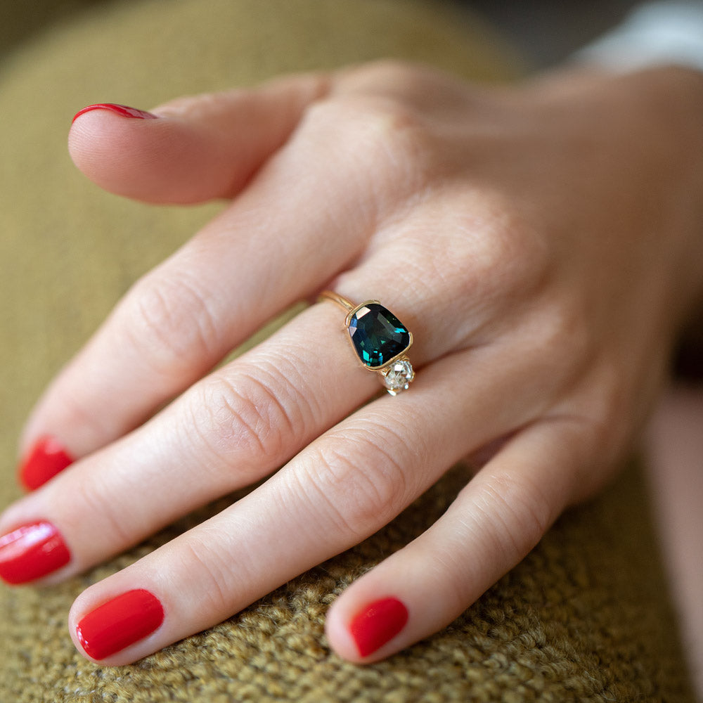 product_details::Viburnum Ring on model.