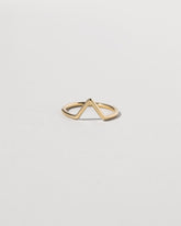 Gold Solid Round Wire Triangle Band on light color background.