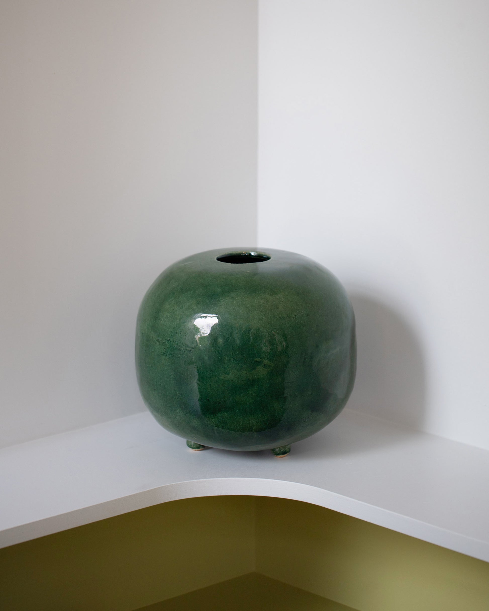 Morgan Peck Glassy Green Globe Vase