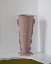 Morgan Peck Mauve Scallop Vase on light color background.
