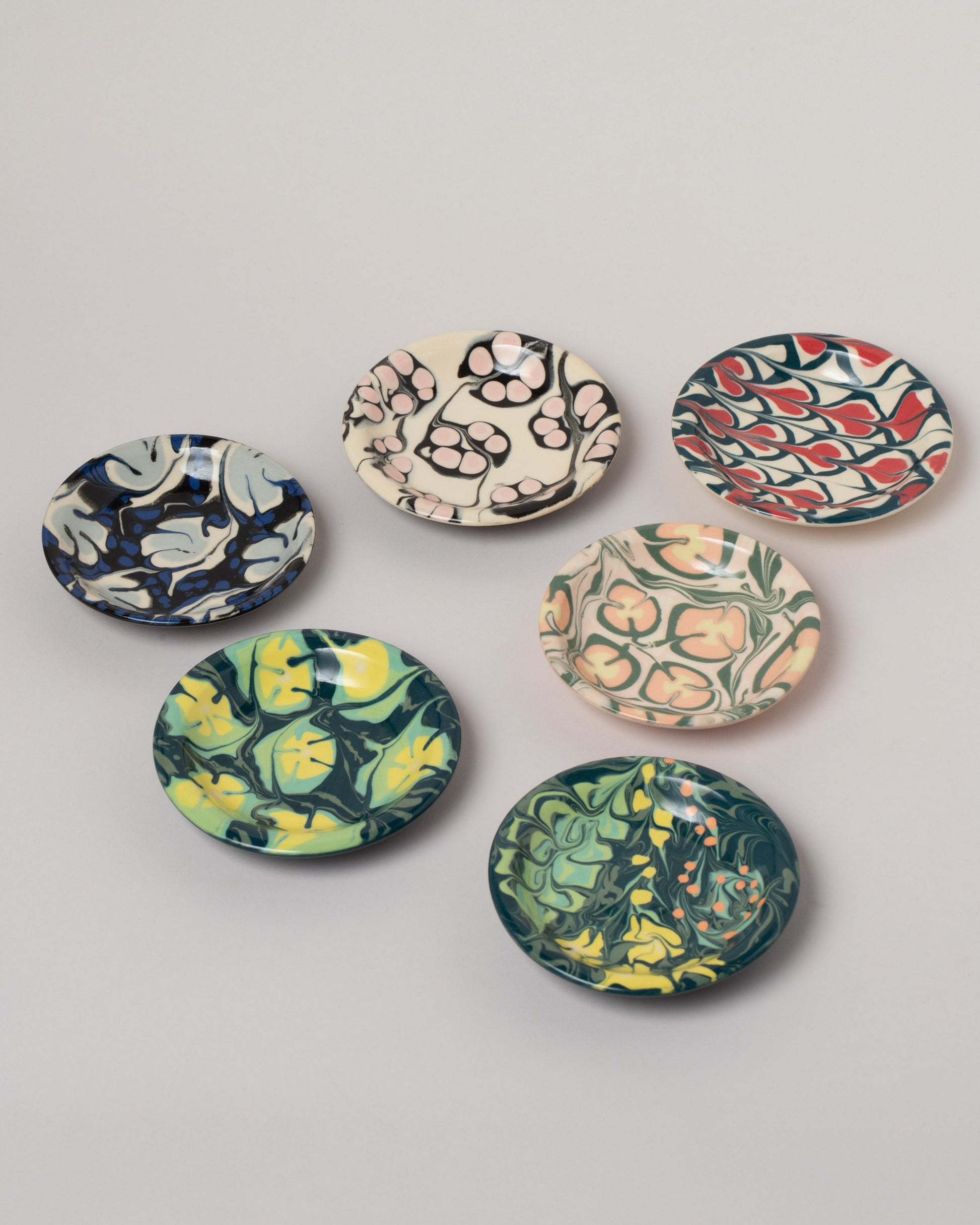 Morgan Levine Bouquet Mini Trinket Dishes on light color background.