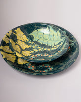 Closeup details of the Morgan Levine Bouquet Pasta Bowl and Morgan Levine Bouquet Platter on light color background.