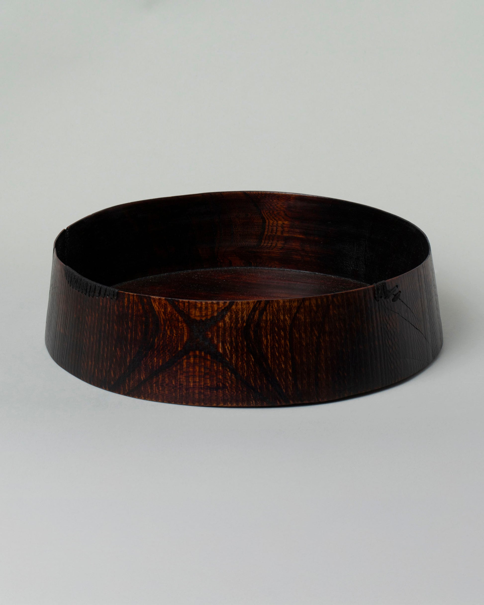 Namu Home Goods Zelkova Wood Medium Red Lacquered Bowl on light color background.