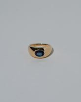 Samples & Imperfects Blue Sapphire Jupiter Ring on light color background.