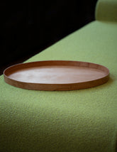 Rikke Falkow Large Cherry Wood Serving Tray on light color background.