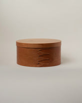 Rikke Falkow Extra Large Cherry Wood Oval Box on light color background.
