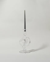 Detail view of the Silje Lindrup Five Glass Candle Holder on light color background. Taper not included.