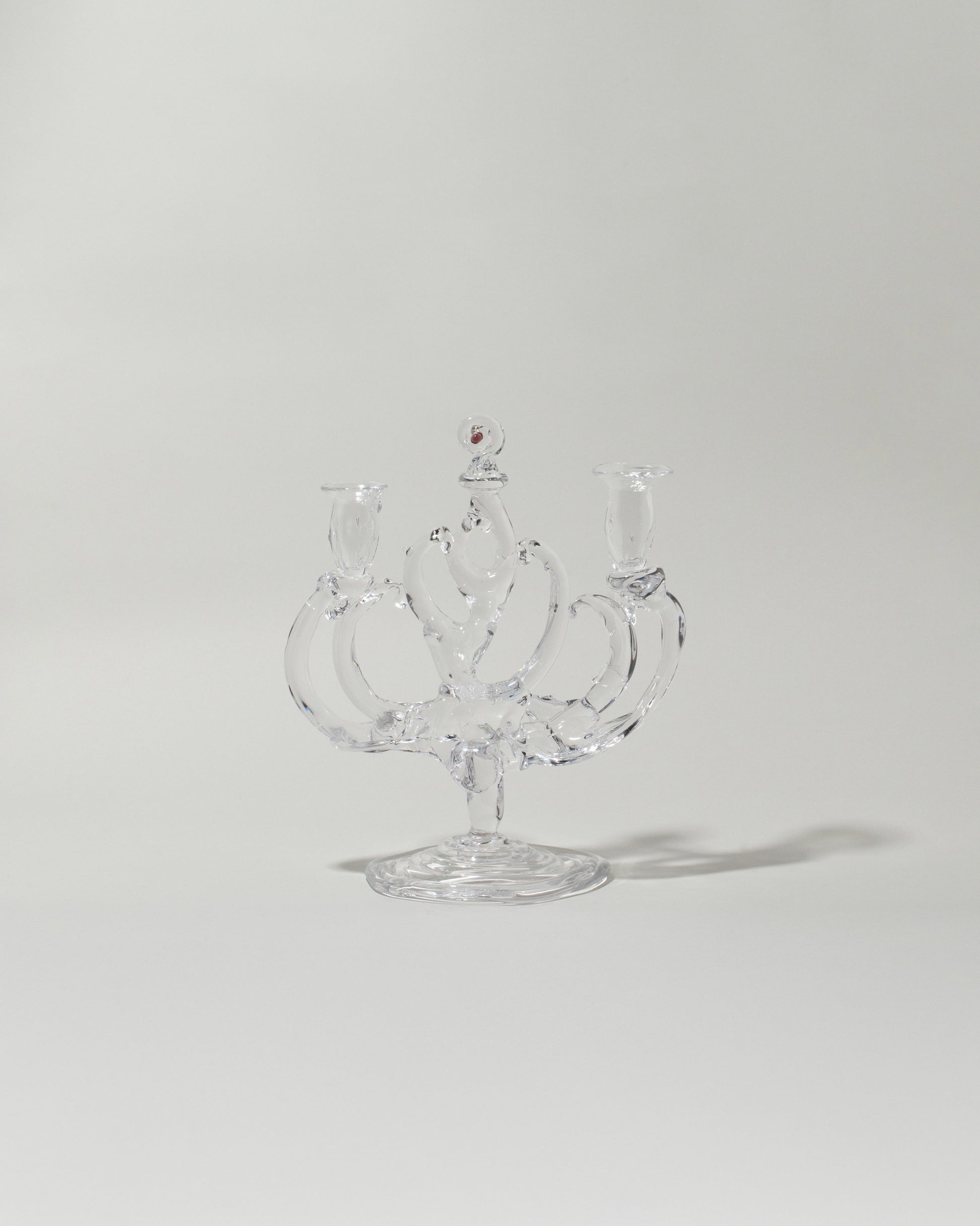 Silje Lindrup One Glass Candelabra on light color background.