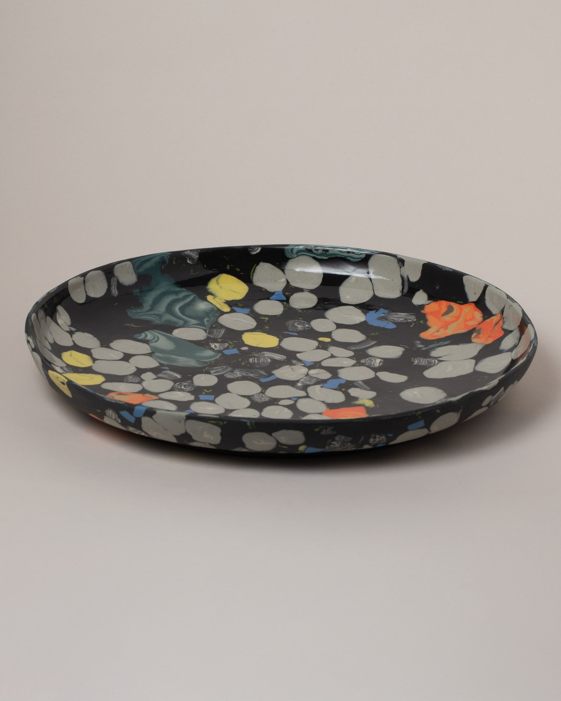 Slush Club Nerikomi Platter No. 235 on light color background.