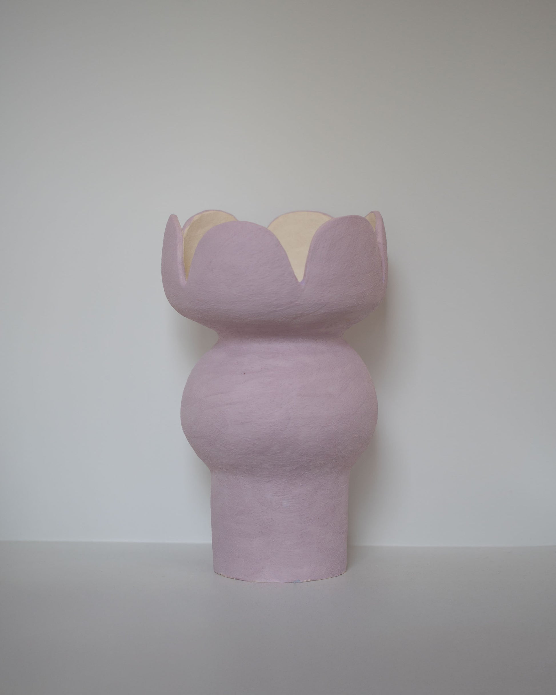 Stephanie Phillips Lilac Tulip Sculpture on light color background.