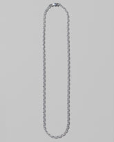 CRZM 3.2mm Sterling Silver Short Loop Chain Necklace on light color background.