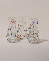 Stover Glass Petite Cane Vases on light color background.