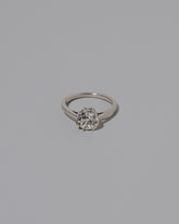 Platinum Sun & Moon Ring on light color background. Please note: This image represents a custom creation.