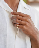 Diamond Venus Ring on male model.