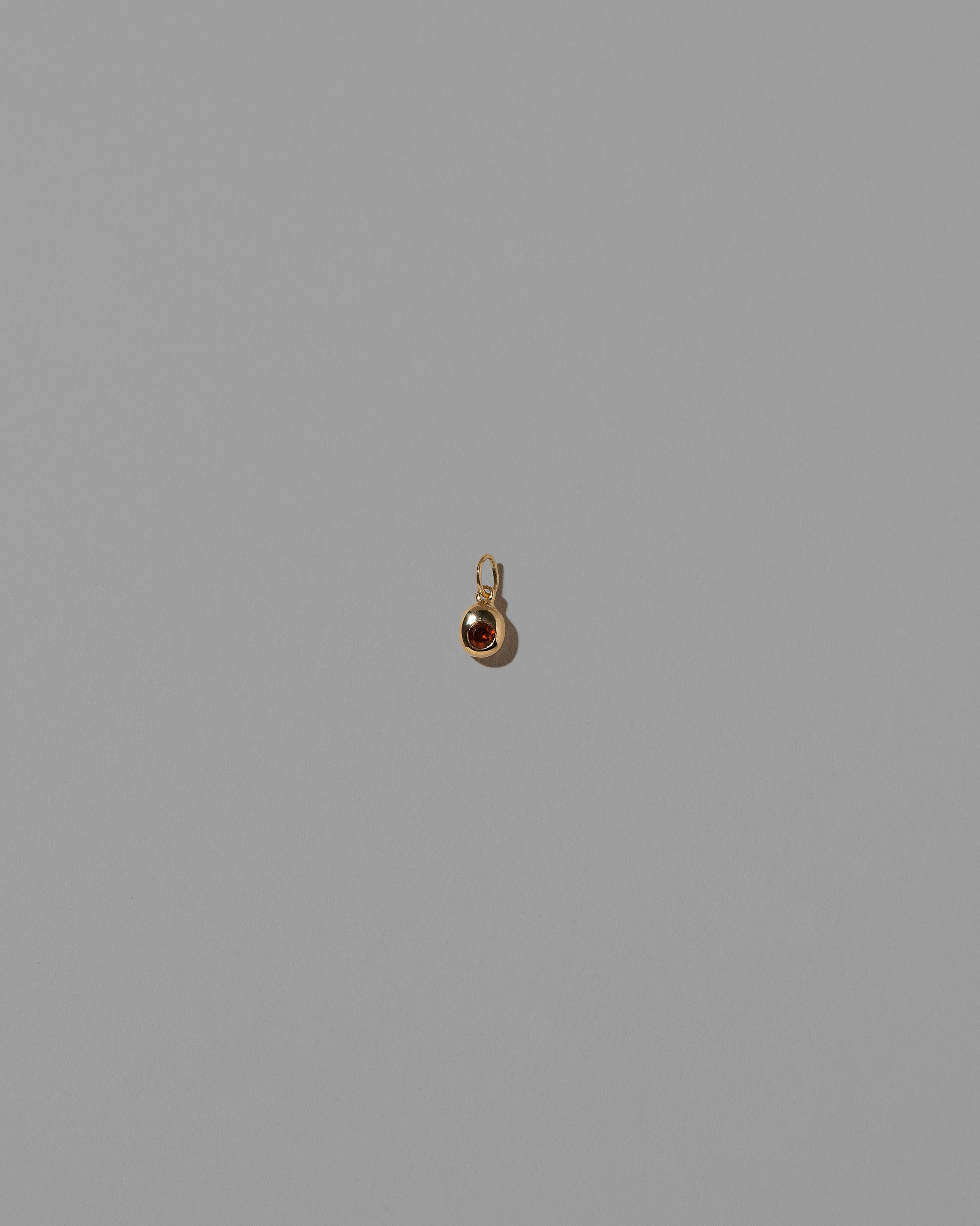 Garnet Birthstone Level Charm on light color background.