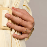 product_details::Diamond Calatrava Ring on model.