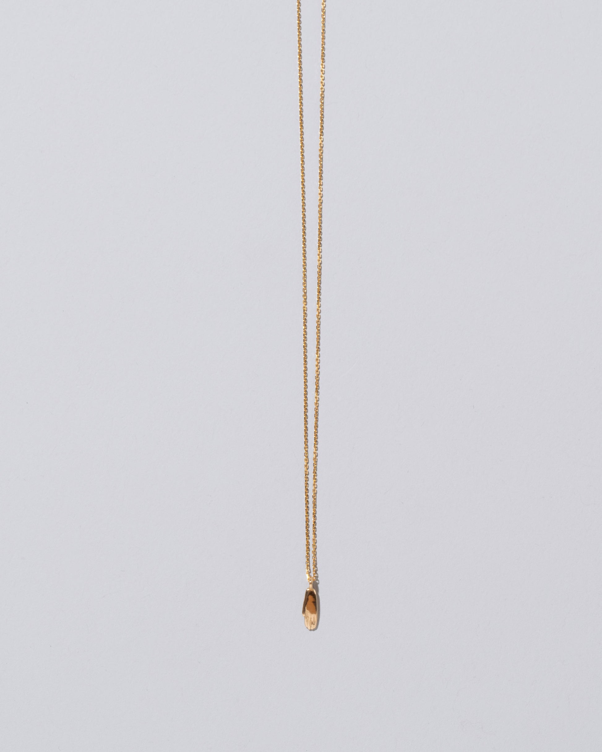 Hand Talisman Pendant Necklace on light color background.